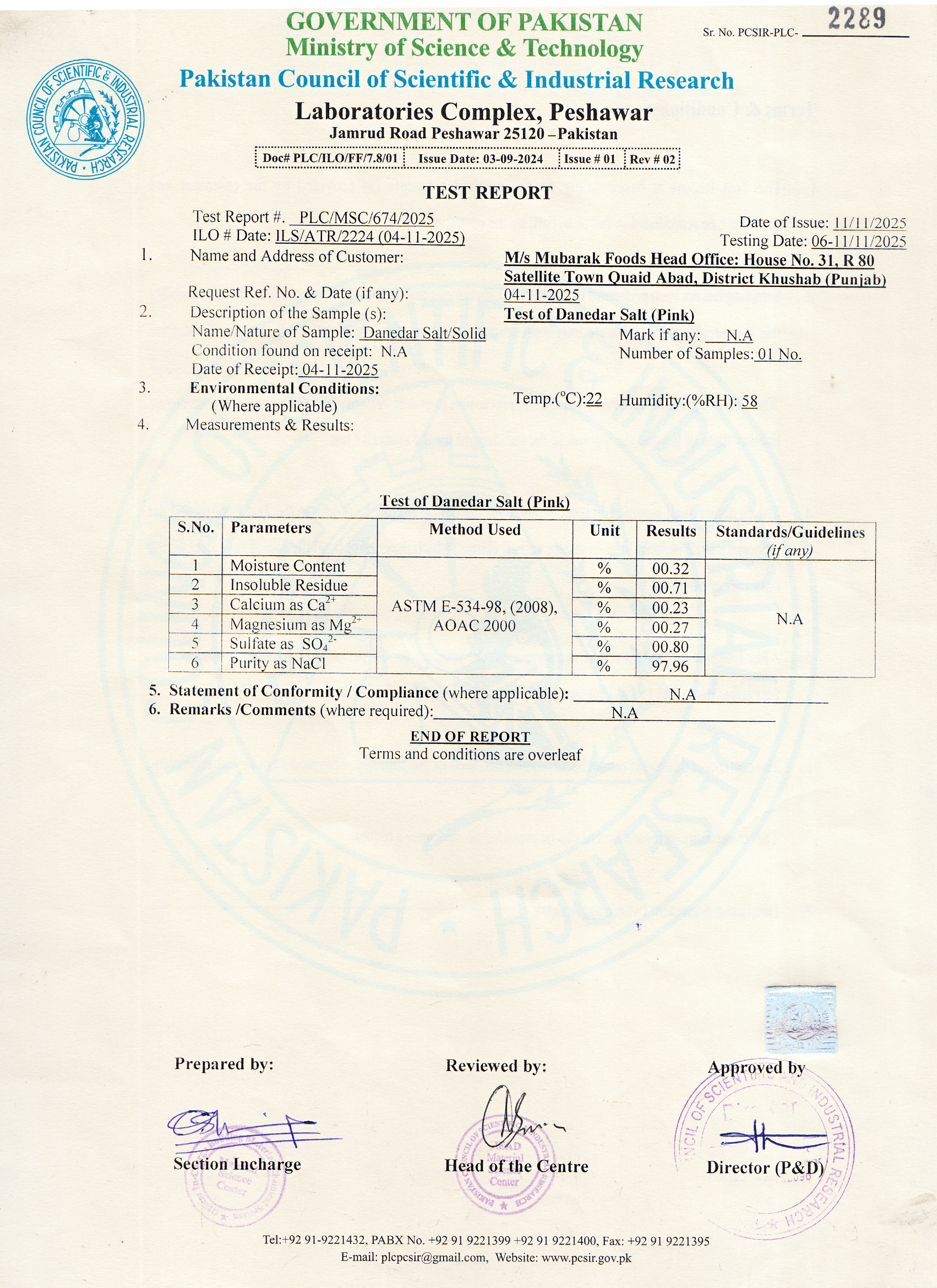 Test of Denader Pink Salt
