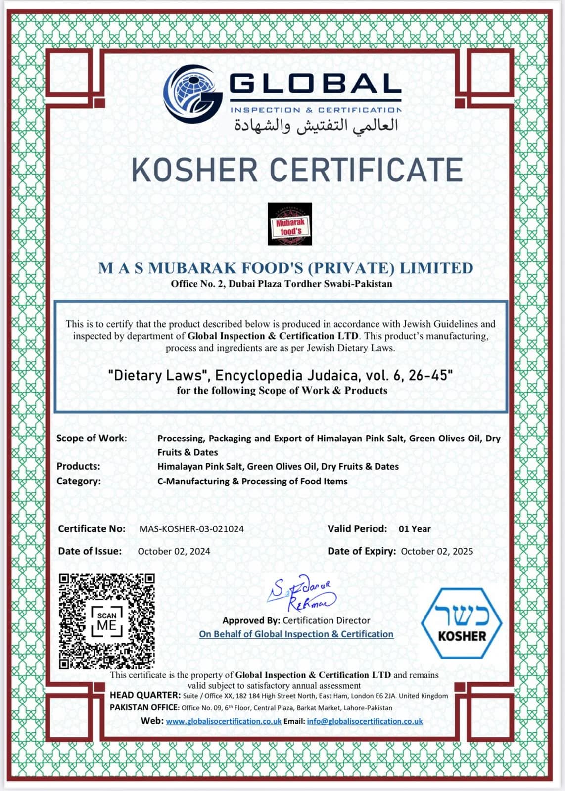 Kosher Certification