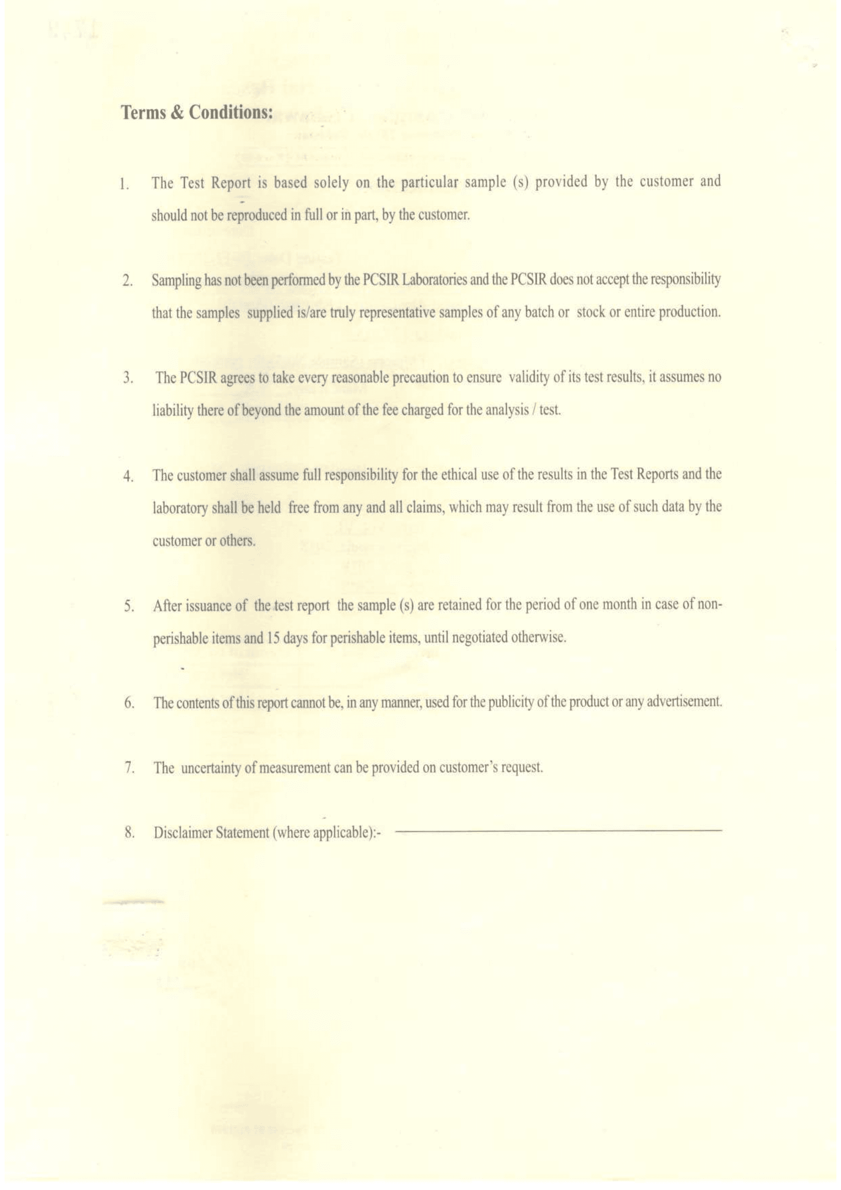 PCSIR Certification Report